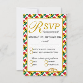 GHANA Wedding Celebration UAWG Response Card RSVP Karte
