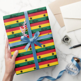 Ghana Wrapping Paper, Ghanaische Flagge patriotisc Geschenkpapier