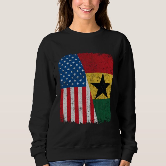 Ghanaian American Flag Half USA Ghana Root Proud Sweatshirt (Vorderseite)