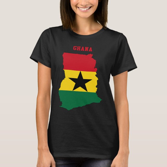 Ghanaian Flag inside Map of Ghana T-Shirt (Vorderseite)