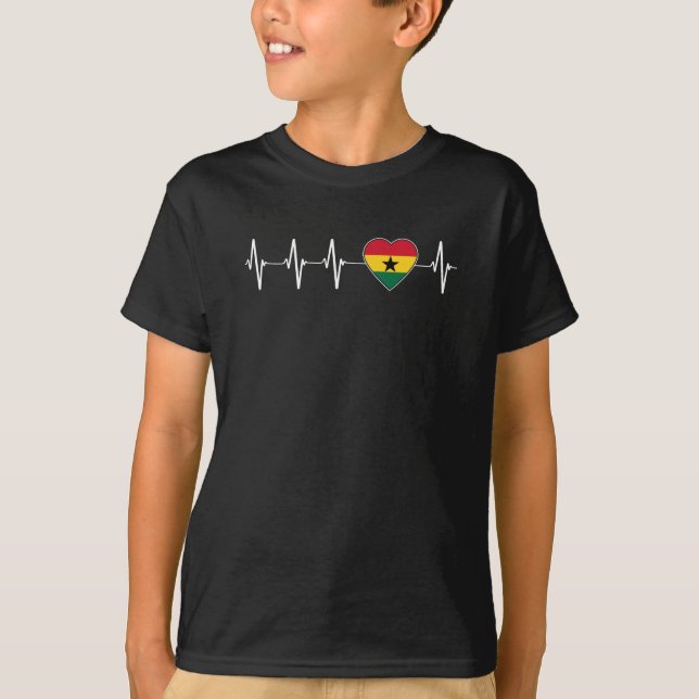 Ghanaian Heartbeat I Liebe Ghana Flaggenherz Prix T-Shirt (Vorderseite)