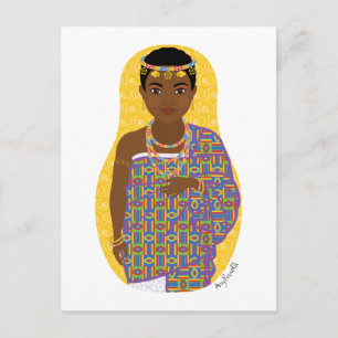 Ghanaian Matryoshka Postcard Postkarte