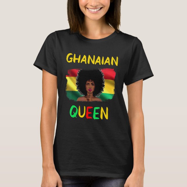 Ghanaian Queen Ghana Flag Ghanaian Girl Pride T-Shirt (Vorderseite)