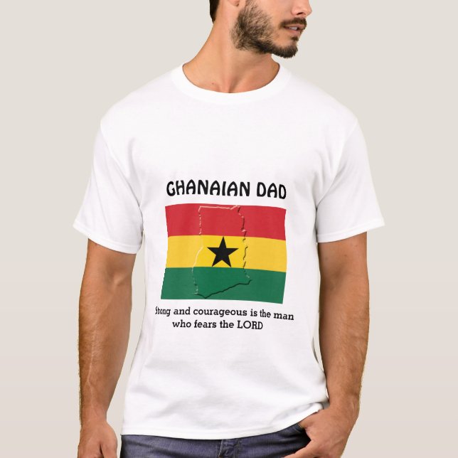 GHANAIAN-VATER | Starker Mut | Ghana-Flagge T-Shirt (Vorderseite)