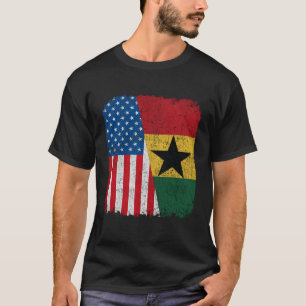 Ghanaische amerikanische Flagge Halbe USA Ghana Ro T-Shirt