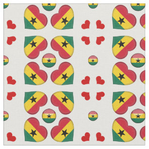 Ghanaische Fahne & Ghana Herz-Mode-Fabrik Stoff