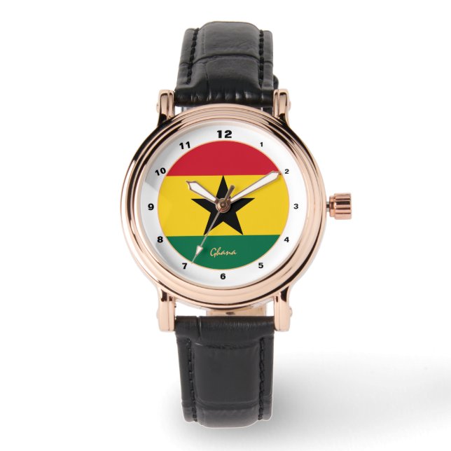 Ghanaische Flag & Ghana trendy fashion /design wat Armbanduhr (Vorderseite)