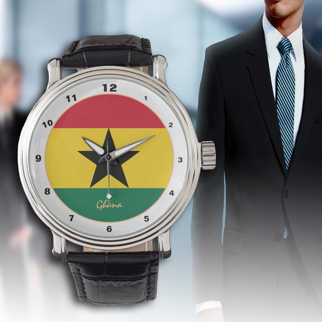 Ghanaische Flag & Ghana trendy fashion /design wat Armbanduhr (Von Creator hochgeladen)