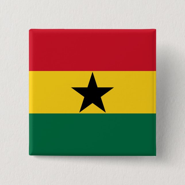 Ghanaische Flagge Button (Vorderseite)