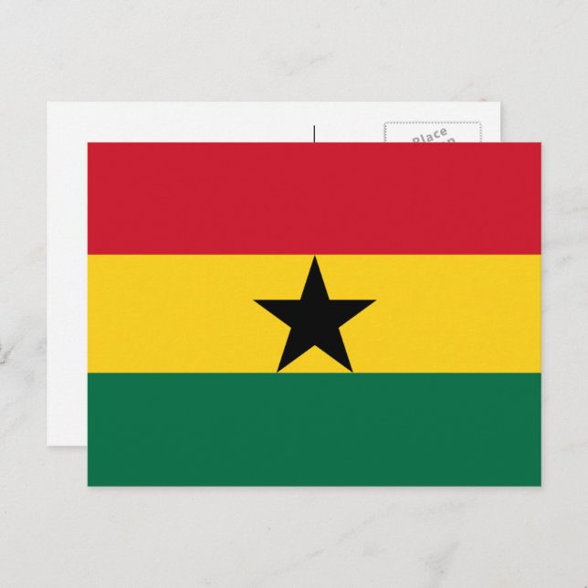 Ghanaische Flagge, Flagge Ghanas Postkarte (Vorne/Hinten)