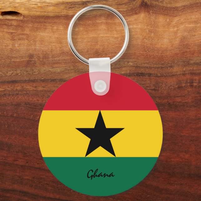 Ghanaische Flagge & Ghana - Urlaub, Patrioten / Sp Schlüsselanhänger (Vorderseite)