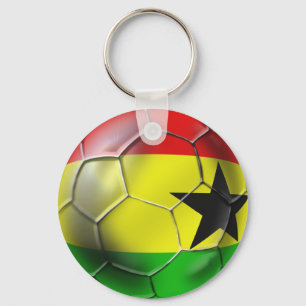 Ghanaische Flagge von Ghana-Fußball für Fans Schlüsselanhänger