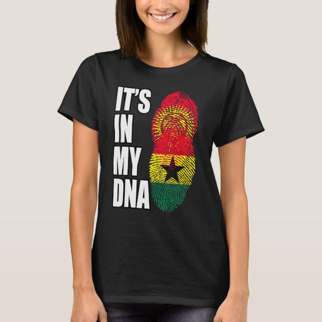 Ghanaische und kirgisische Mix-DNA-Flagge T-Shirt (Vorderseite)