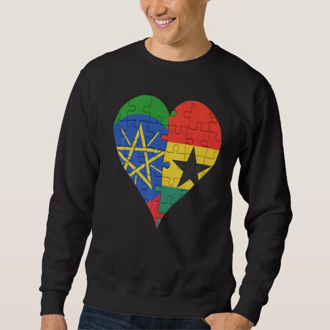 Ghanaischer Flaggenherz Sweatshirt (Vorderseite)
