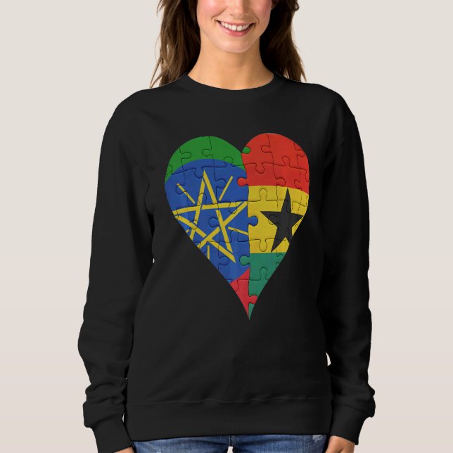 Ghanaischer Flaggenherz Sweatshirt (Vorderseite)