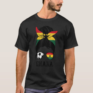 Ghanaisches Fußballmädchen Mom Unordentlicher Knot T-Shirt