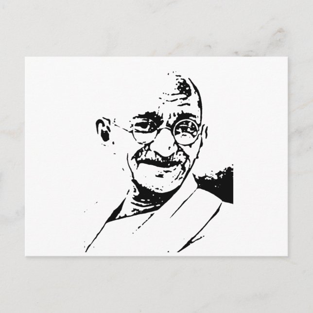 Ghandi Postkarte (Vorderseite)