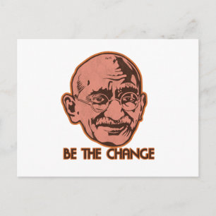 Ghandi sei die Veränderung Postkarte