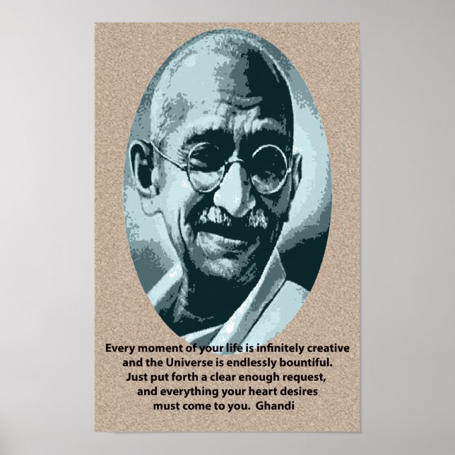 Ghandi-Zitat Poster (Vorne)