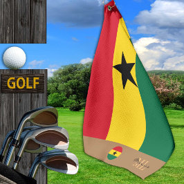 Ghanianische Fahne, Ghana mit Monogramm /Africa-Go Golfhandtuch