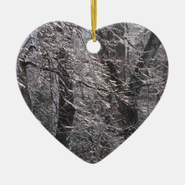 Ghear Icy Forest in Morgenlicht I Keramik Ornament (Vorne)