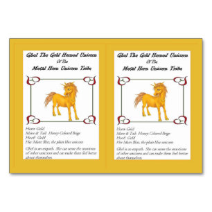 Ghel die Gold Horned Unicorn Trading Card Tischnummer