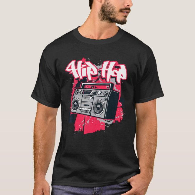 Ghetto Blaster 80er Jahre Party Angesagt Angesagte T-Shirt (Vorderseite)