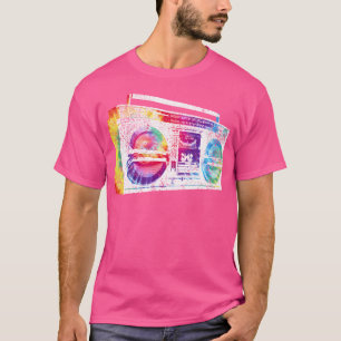 Ghetto Blaster Boombox Radio Hip Hop Music Gefärbt T-Shirt