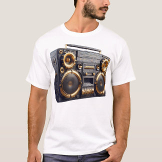 Ghetto Blaster Gold 80er Jahre Old School Rap Ange T-Shirt