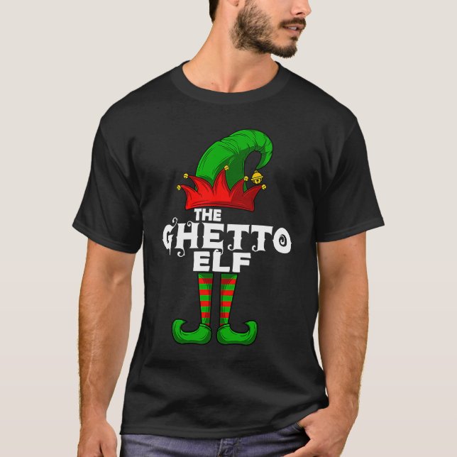 GHETTO Elf Family Christmas Group Matching PJ T-Shirt (Vorderseite)