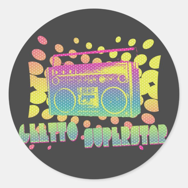 Ghetto Superstar Runder Aufkleber (Vorderseite)