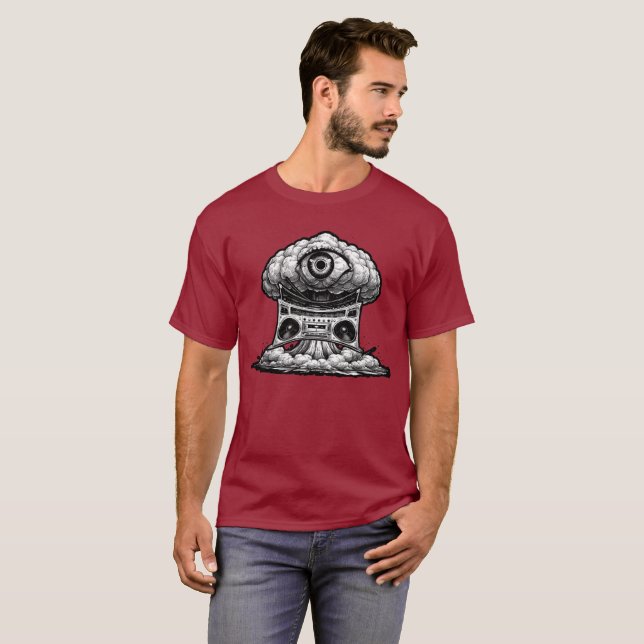Ghettoblaster Third Eye Explosion Illustration  T-Shirt (Vorne ganz)