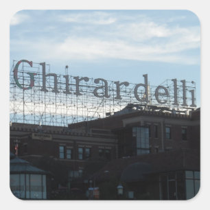 Ghirardelli Square - San Francisco Quadratischer Aufkleber