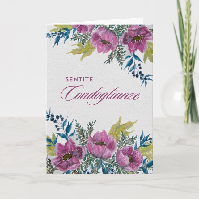 Ghirlanda di Anemoni - Sentite Condoglianze Karte (Vorderseite)