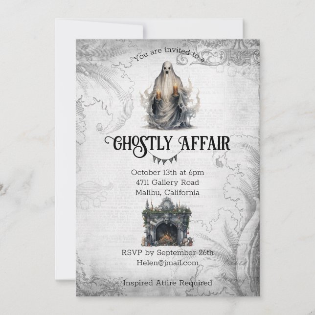 Ghoful Affair Halloween Einladung (Vorderseite)