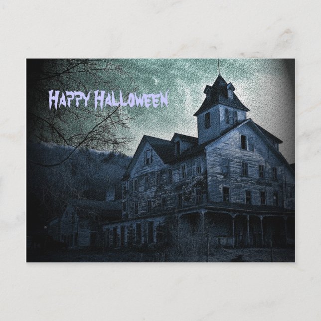 Ghoful Anwesen Halloween Postcard Postkarte (Vorderseite)