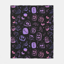 Ghoful Bats & Eerie Faces Halloween Black