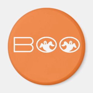 Ghoful Boo Halloween Magnet, Orange und Weiß Magnet