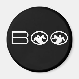 Ghoful Boo Halloween Magnet, Schwarz und Weiß Magnet