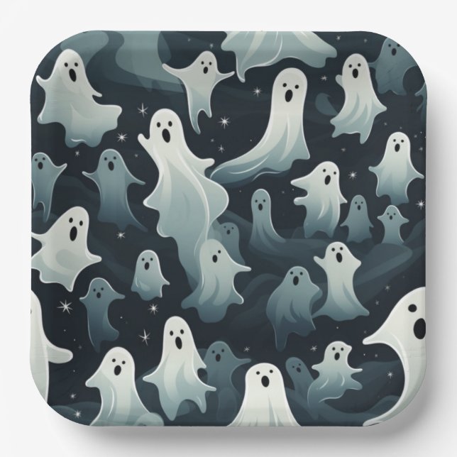 Ghoful Creepy Snacks Halloween Square Pappteller (Vorderseite)