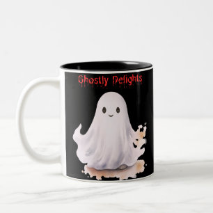 Ghoful Delights Ghost Creepy Spooky Fun Halloween Zweifarbige Tasse