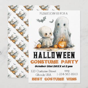 Ghoful Giggles - Niedliches Halloween-Party Einlad Einladung
