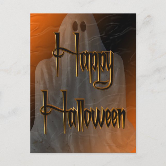 Ghoful Happy Halloween Postcard Postkarte (Vorderseite)