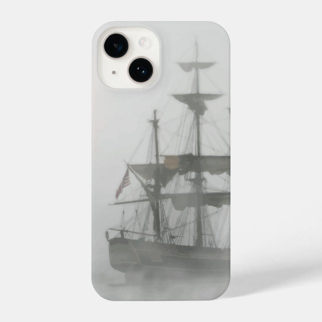 Ghoful Pirate Ship Gray Spuk Sailor iPhone Hülle (Rückseite)