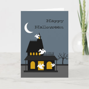 Ghoful Spuk House Halloween Card Karte