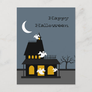 Ghoful Spuk House Halloween Postcard Postkarte