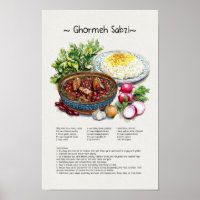 Ghormeh Sabzi Illustration, Persische Kunst
