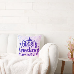Ghosive Grüße Pale Lila Halloween Kissen