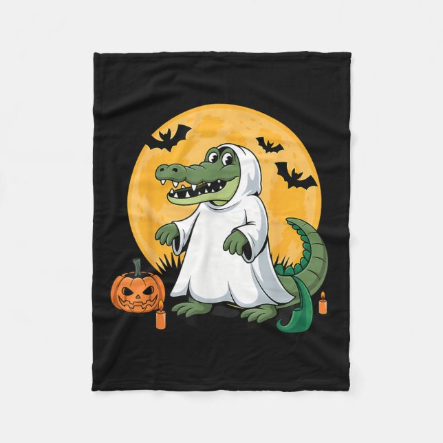 Ghost Alligator Halloween Soky Gator Liebhaber Fleecedecke (Vorderseite)