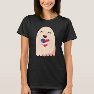 Ghost American Flag USA Amerika Patriotic T-Shirt